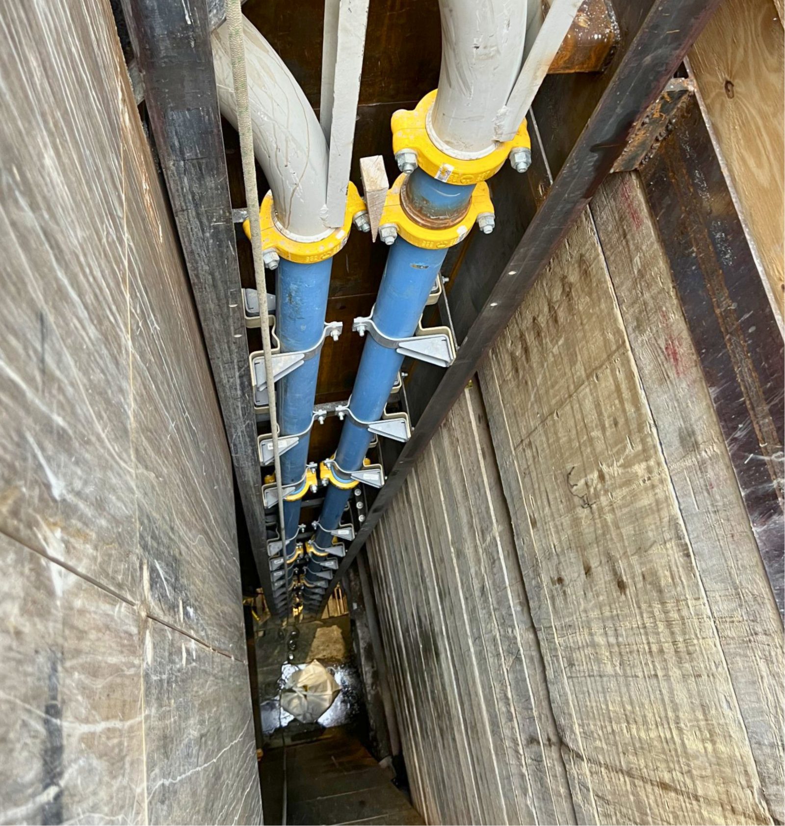 Duct bank repairs inside the NYC East River Tunnel, fed by 5-inch Con Forms laydown pipe
